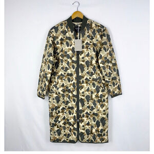NWT Everlane The ReNew Puffer Long Liner Jacket Women's XS Green Camo